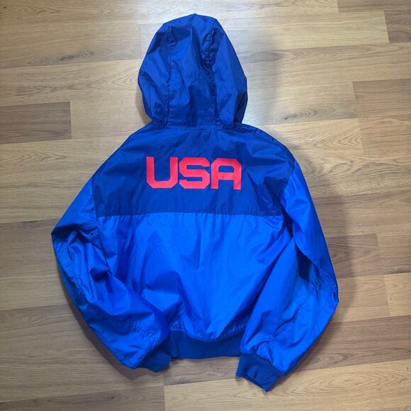 Women's Nike Team USA 2020 Olympics Blue Zip Up Windrunner Hooded Jacket Sz XS - Picture 2 of 7